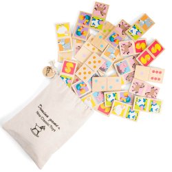 Domino, tr brikker m/ dyr, Woet