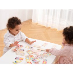 Domino, tr brikker m/ dyr, Woet