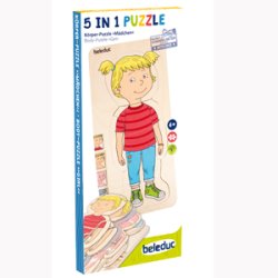 Pige, 5-lags anatomi-puslespil. tr
