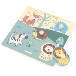 Dyr knop puslespil 5 brikker