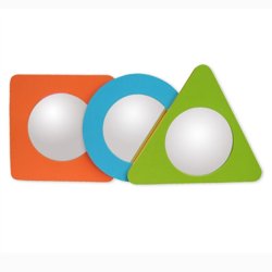 Spejle i geo former, 3pak. Lev. december