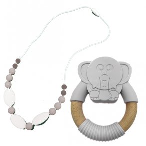 Bidering & Halskde - silikone, lys gr