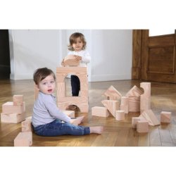 Store Skum klodser i tr-look, Wood-like blocks