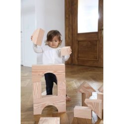 Store Skum klodser i tr-look, Wood-like blocks