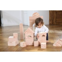 Store Skum klodser i tr-look, Wood-like blocks