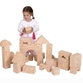 Store Skum klodser i tr-look, Wood-like blocks