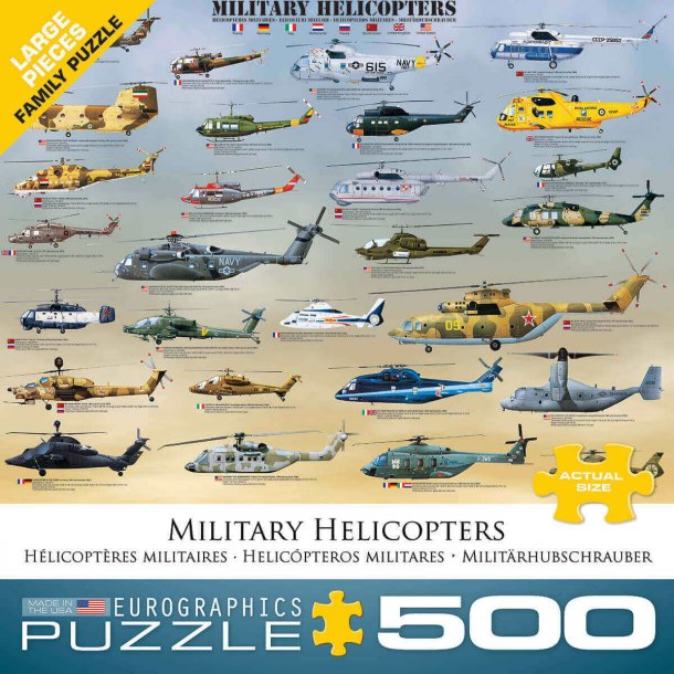 Militr Helikopter puslespil, 500